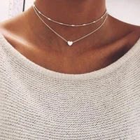 

Women Fashion Gold Silver Color Jewelry Love Heart necklaces women pendant