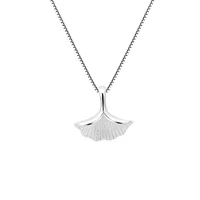 

Elegant Naturalistic Ginkgo Leaf Pendant Silver Necklace S925 Sterling Jewellery