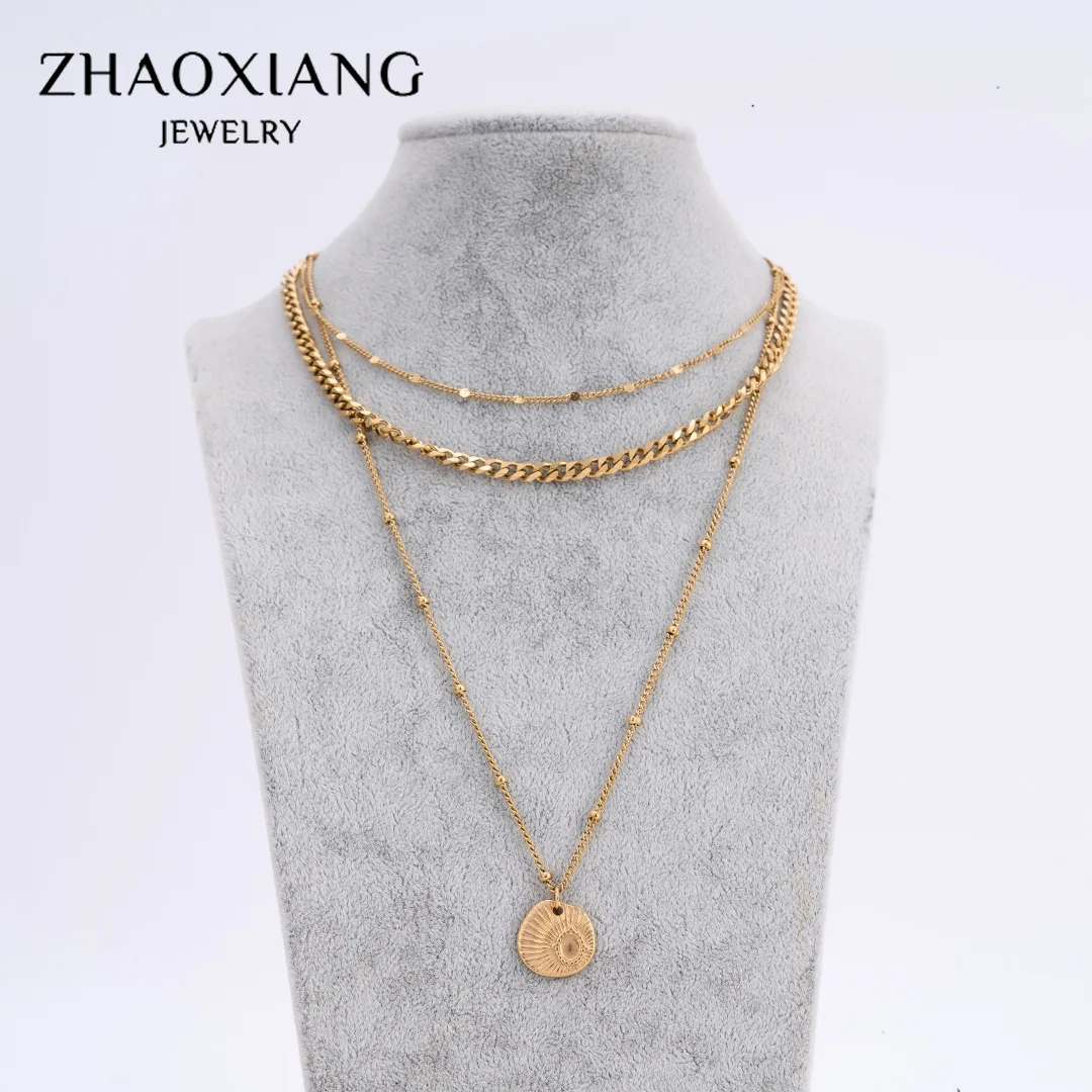 

Cuban Charms Necklaces Pendants For Women Sexy Design Lucky Eye Vintage Chain Stainless Steel Fashion Gifts