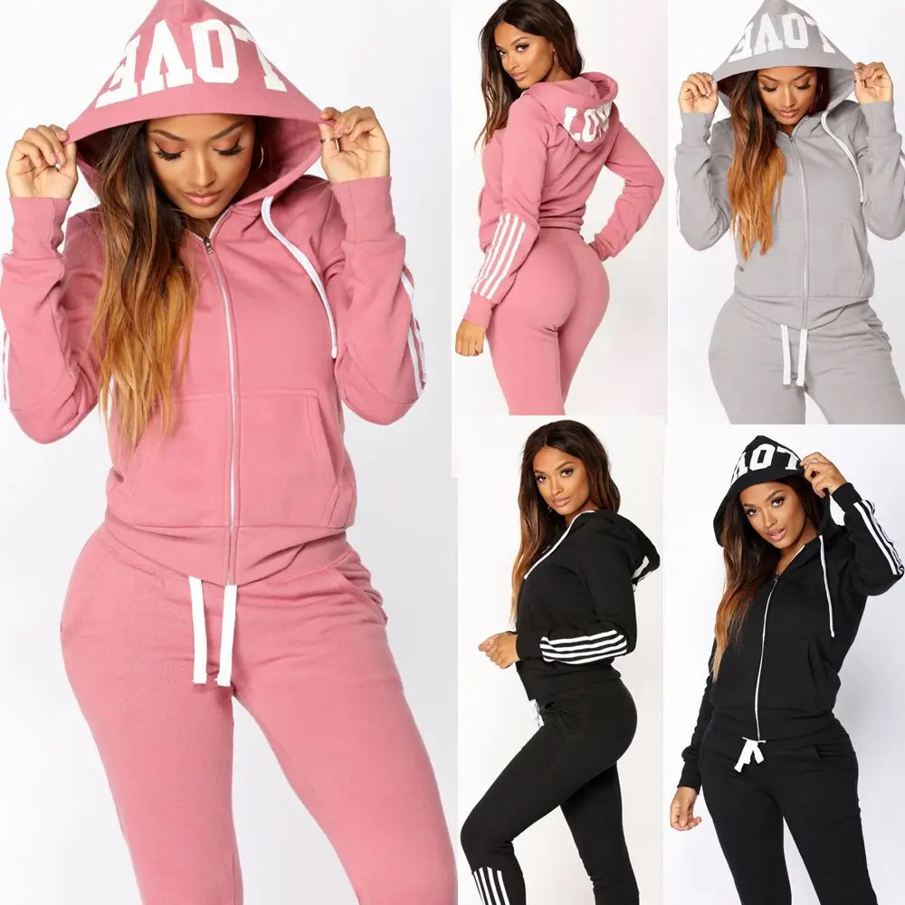 

Fashion Women Sweat Suit Set 2 Piece Hoodie Set Fall Two Piece Sets For Women