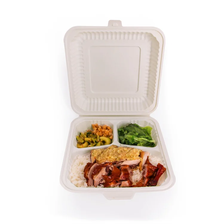 

Disposable plastic lunch box fast food container bento box PLA bagasse food packaging, High-transparently