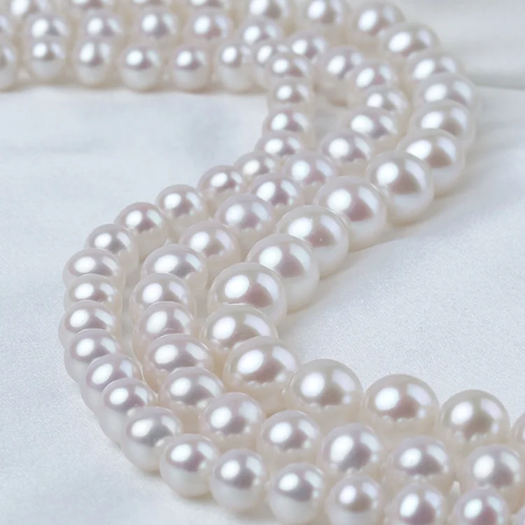 

zhuji 3A Excellent quality round shape loose pearl 3mm-10mm White/pink/purple Color High Luster freshwater Pearl strands