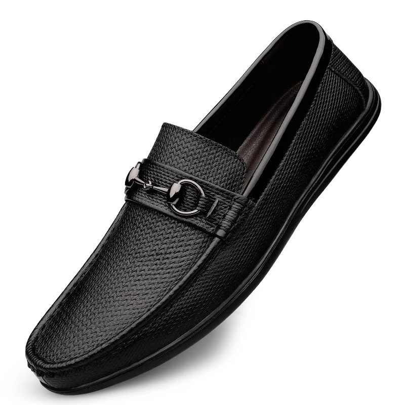 

laoks Men's Genuine Leather Loafer boat Shoes slip on Soft Walking Driving Shoes comfortable men shoes