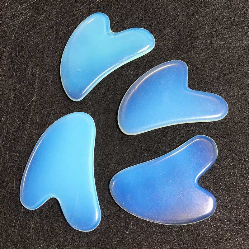 

Opalite Scraping Facial Beauty Massage Tool Heart Gua Sha Board