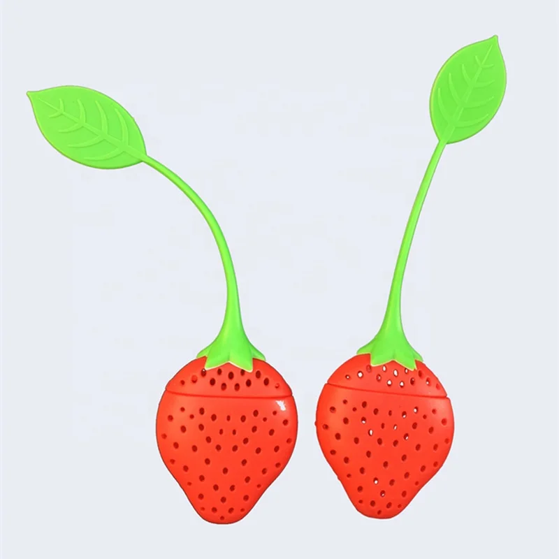 

Reusable Tea Filter Flower Tea Strainer Fruit Shape Strawberry Silicone Cute Tea Infuser