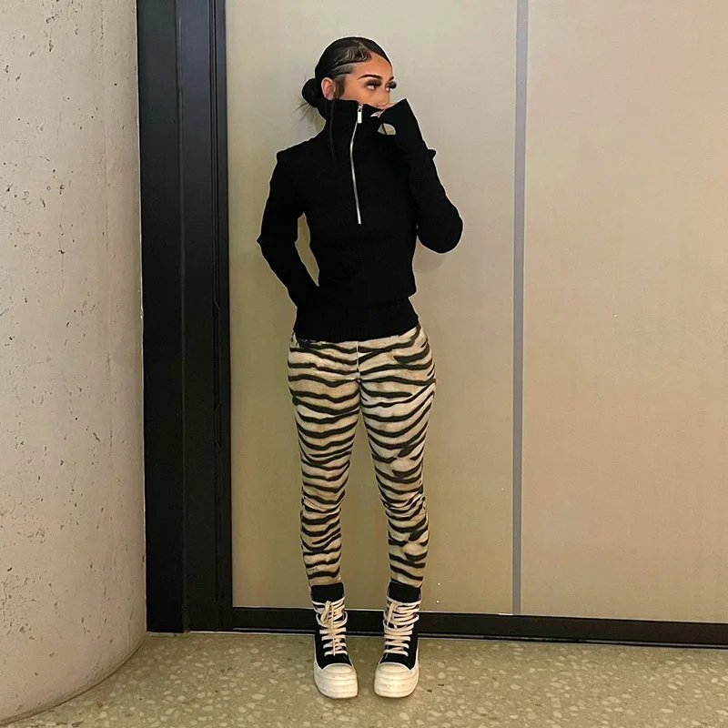 

Trend 2022 Clothes Women Fashion Pants New Arrivals Women High Waist Printed Sweat Pants Casual Pants for Women, Picture color