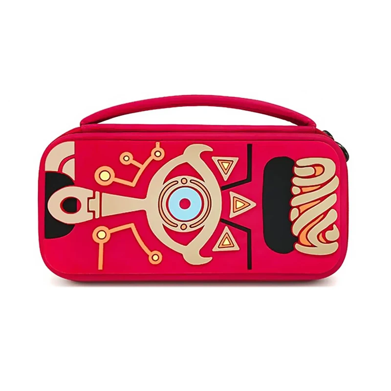 

Good Quality Travel Storage Carrying Case Hard EVA Carrying Bag for Nintendo Switch in Zelda Sheikah Design Game Accessories, Red blue brown