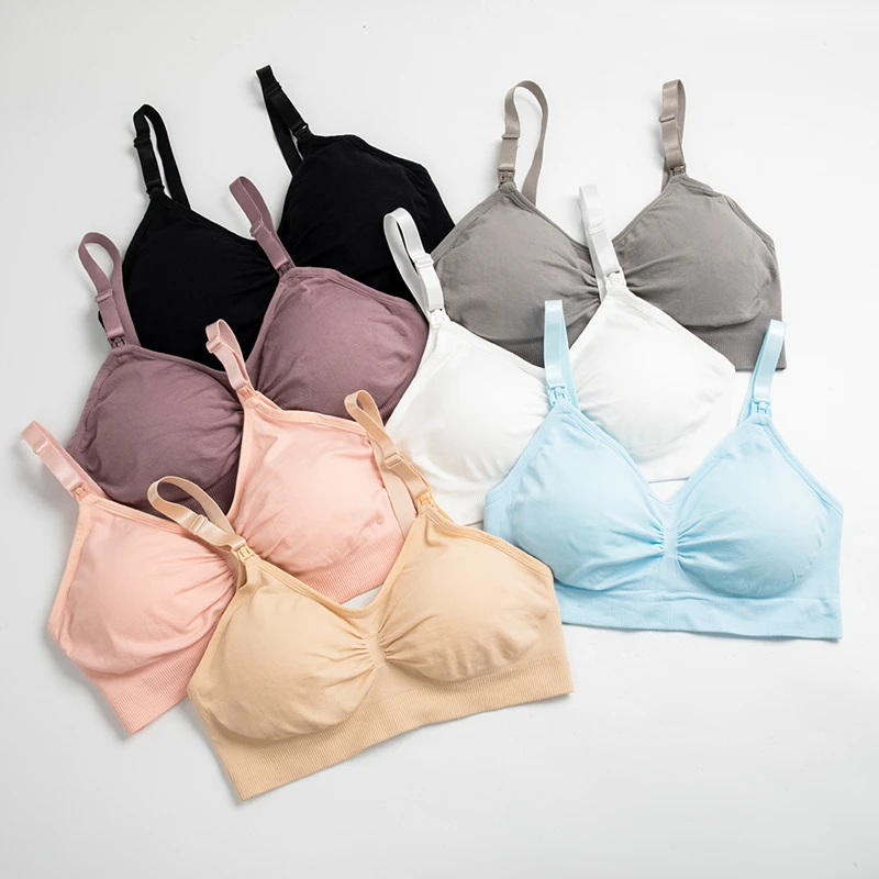 

Seamless hands free nursing bra adjustable straps breathable removable padded maternity bras for breastfeeding, As the picture shows