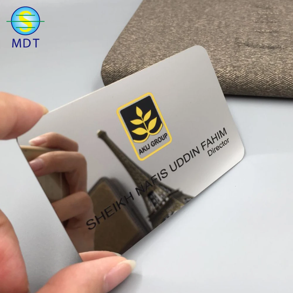 

Mdt M gift card custom Metal business cards