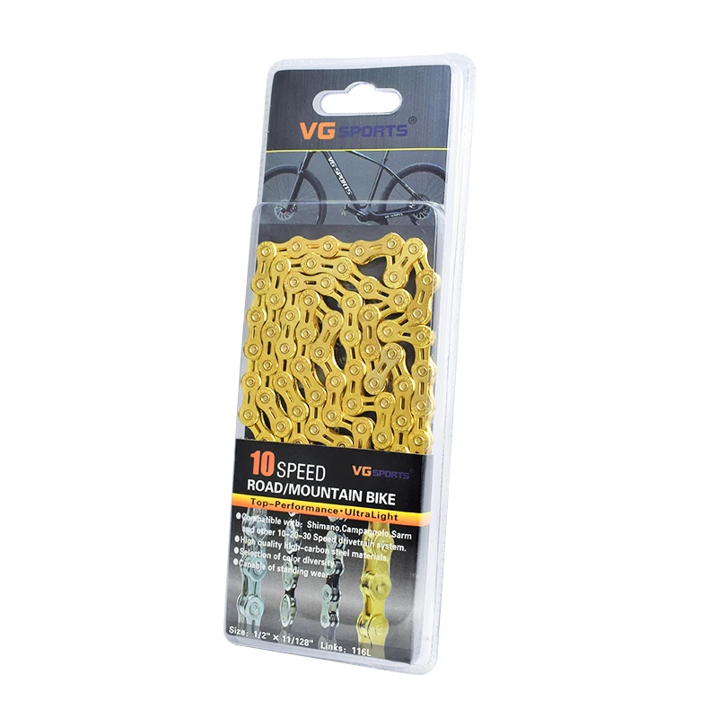 

VG Sports 10 20 30 Speed Half Hollow Gold Bicycle Chain for MTB Mountain Road Bike