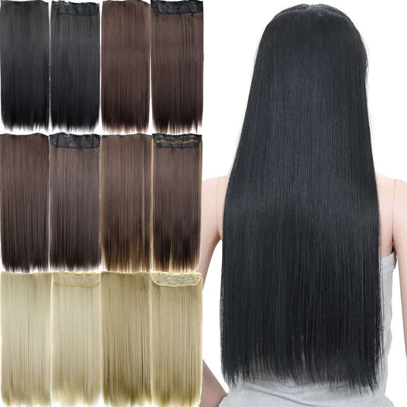 

OMG Long bone virgin peruvian silky straight wave heat-resistant synthetic fiber hair bundles human hair wig for black women, As our picture