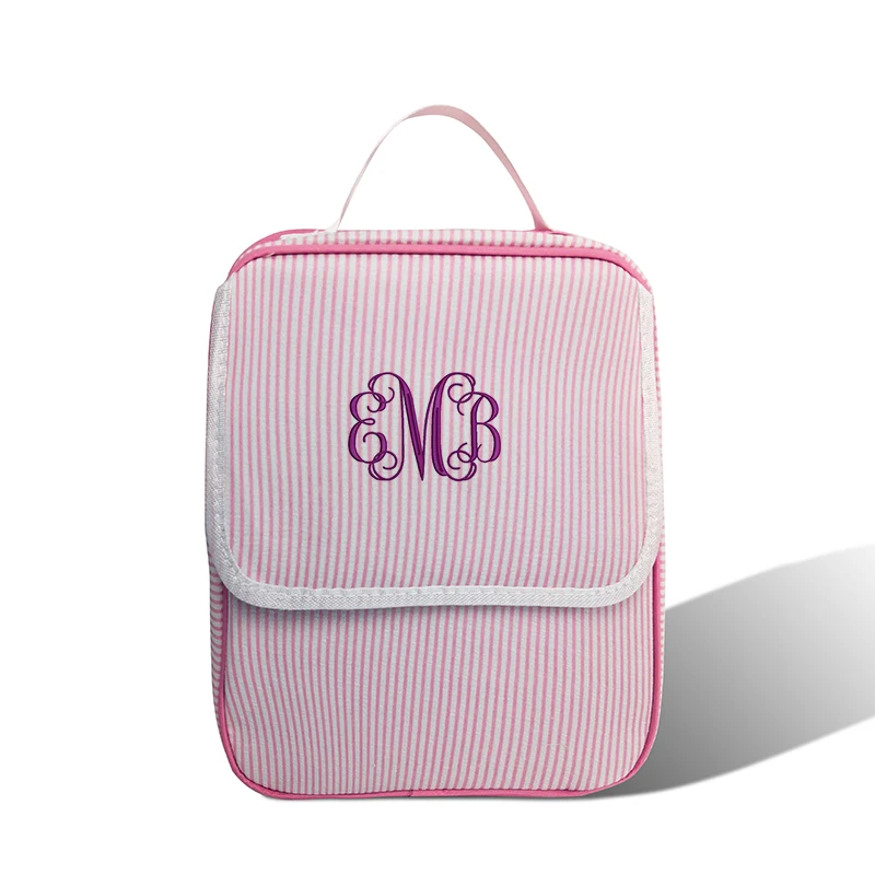 

Picnic Food Storage Bags Children School Lunch Bag Seersucker Lunch Bag, Customized