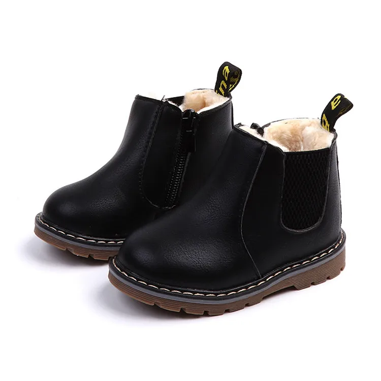 

New fashion kids winter pu leather boots girls shoes 2021