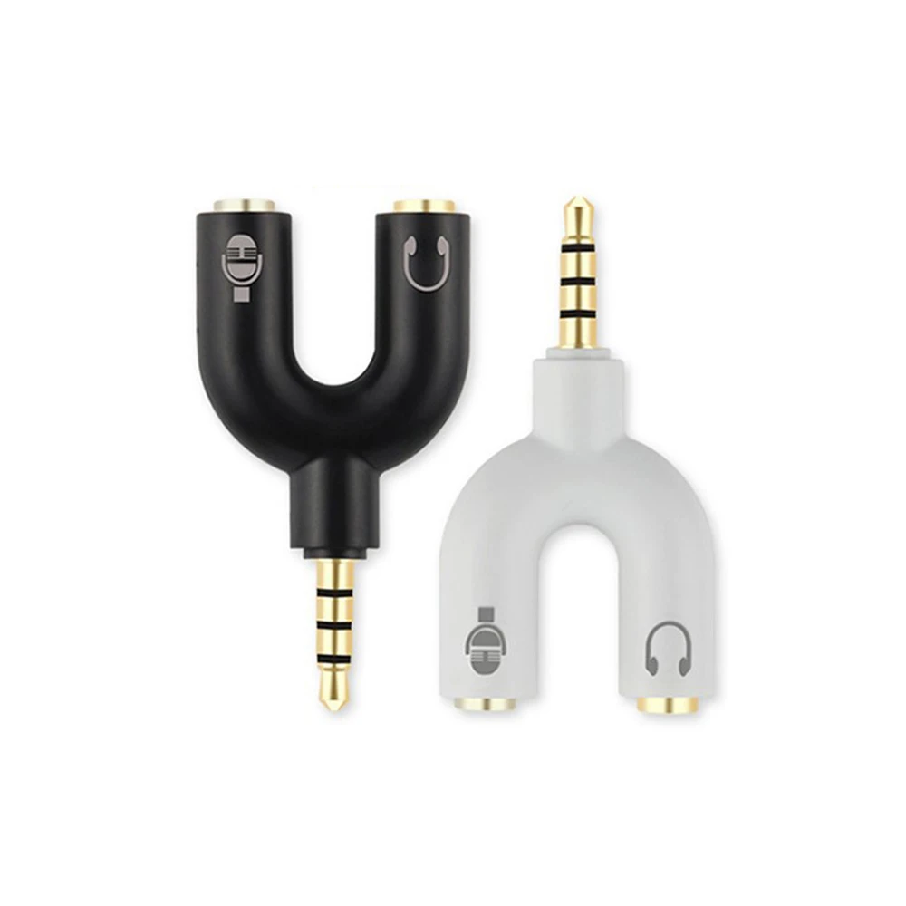 

Audio converter points 3 PIN to 4 pin plug 3.5 mm Splitter 1 Male to 2 Female 3.5mm Jack adapter couple headphone phone computer, Black