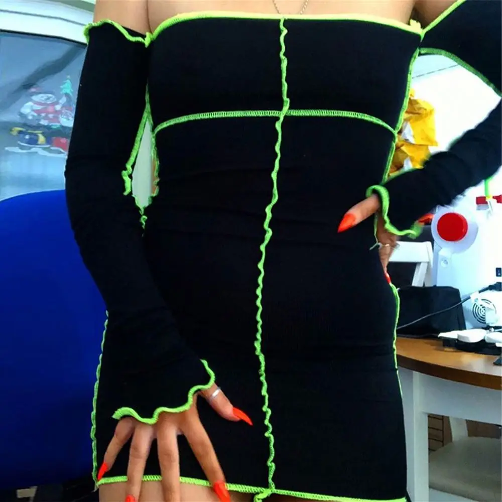 

FREE SAMPLE JHTH New Club Dresses Women Full Sleeve Mini Vestidos Womens Clothing Tihgt Holiday Dress sexy and club dress