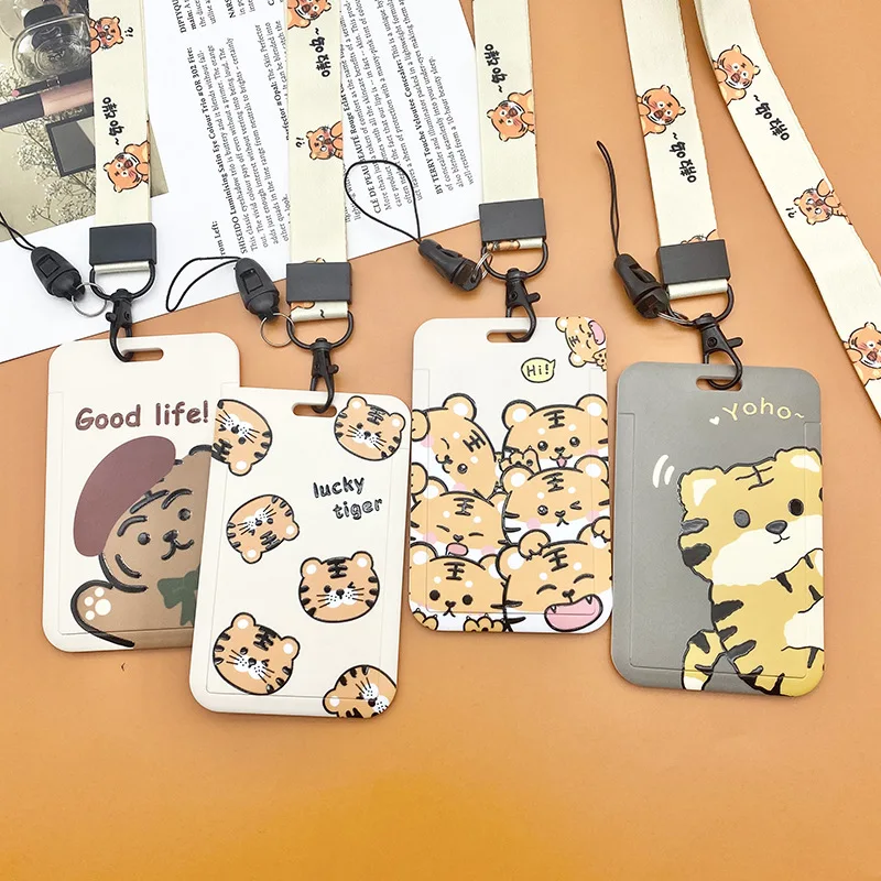 

ID Badge Holder Cute Credit Card Case Neck Pouch Lanyard with Cartoon Shield for Students