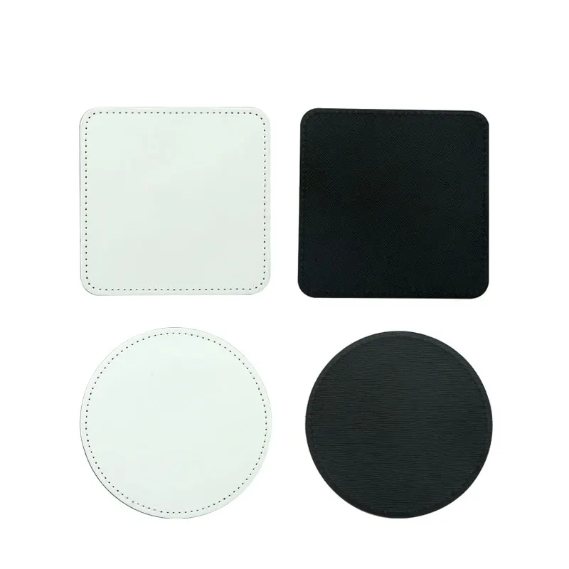 

Hot Selling Sublimation Blanks Personalized Leather Coaster for Printing, Multi color