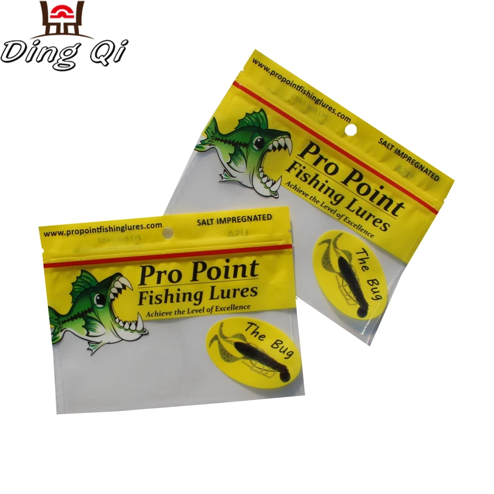 fishing lure packaging bag,soft plastic worm lures bag,spinner