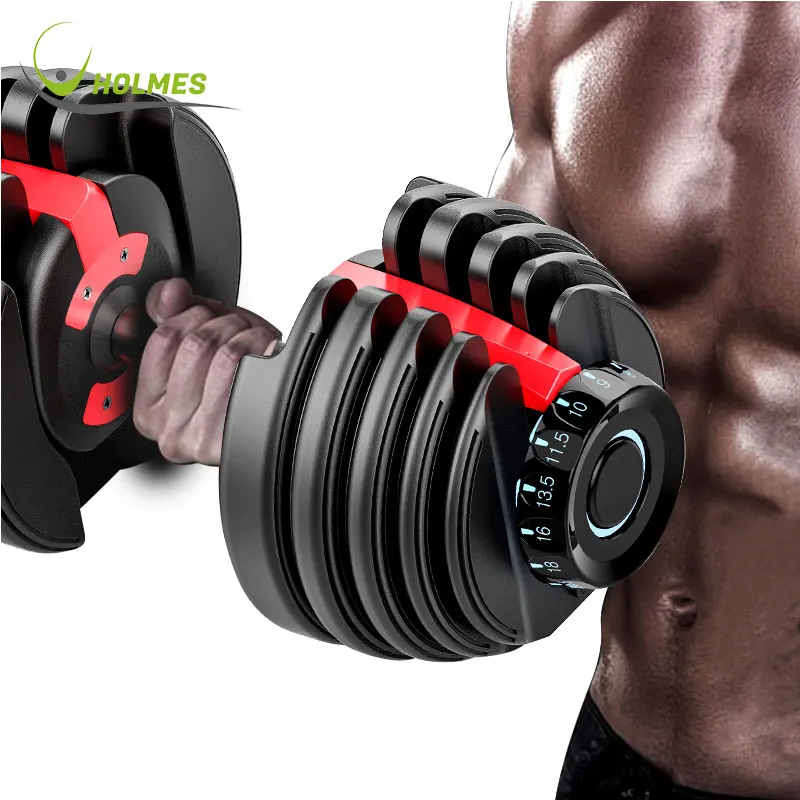 

Factory Direct Sale Home Fitness Equipment Adjustable Weight Dumbbell Training Gym Dumbbell 40kg, Black+red