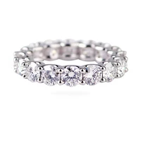 

Moissanite Diamond Bands 14k White Gold Round Shape DEF Colour Moissanites Engagement Band Ring