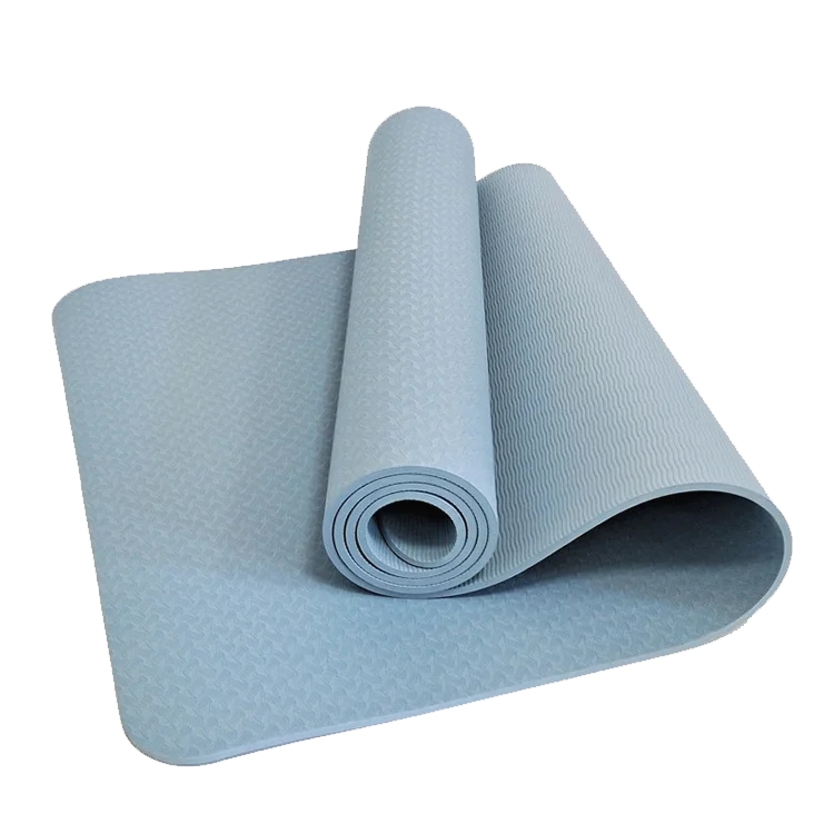 

Hot Wholesale Non Slip Fitness Exercise Custom Logo Pilates 6mm TPE Yoga Mat with Carrying Strap, Customized color