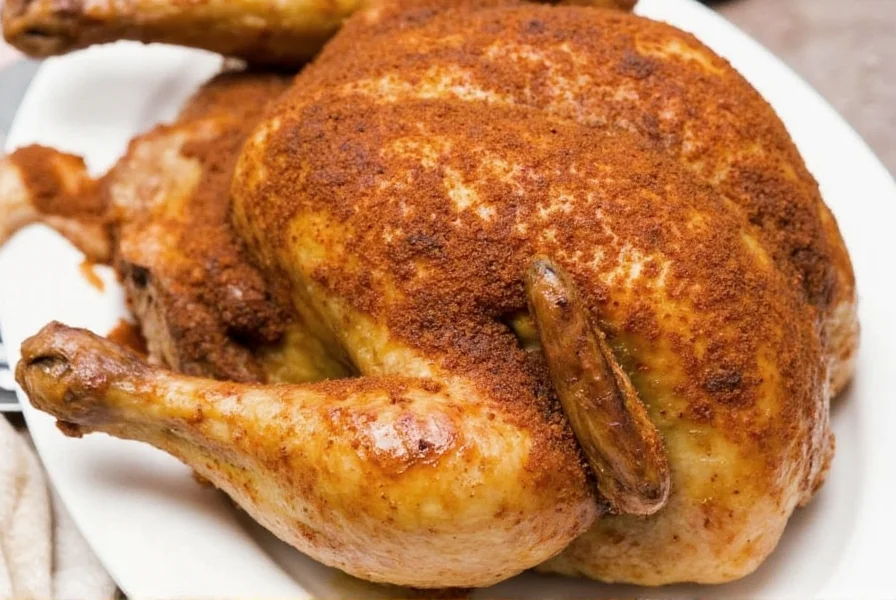 Chicken thighs being rubbed with homemade spice mix