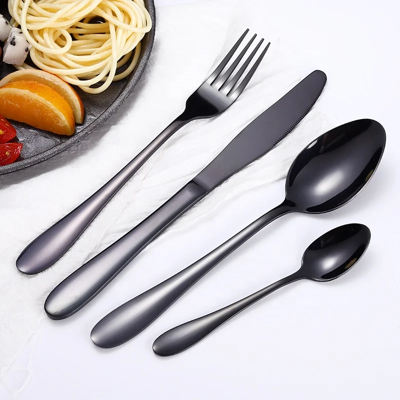 
Wedding 18/10 stainless steel gold cutlery set spoon fork and knife,gold matted cutlery,flatware 