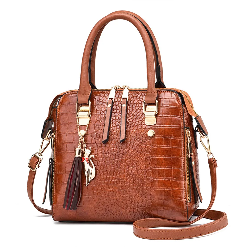 

Cb286 New design Crocodile pattern handbag custom leather tote bags for women