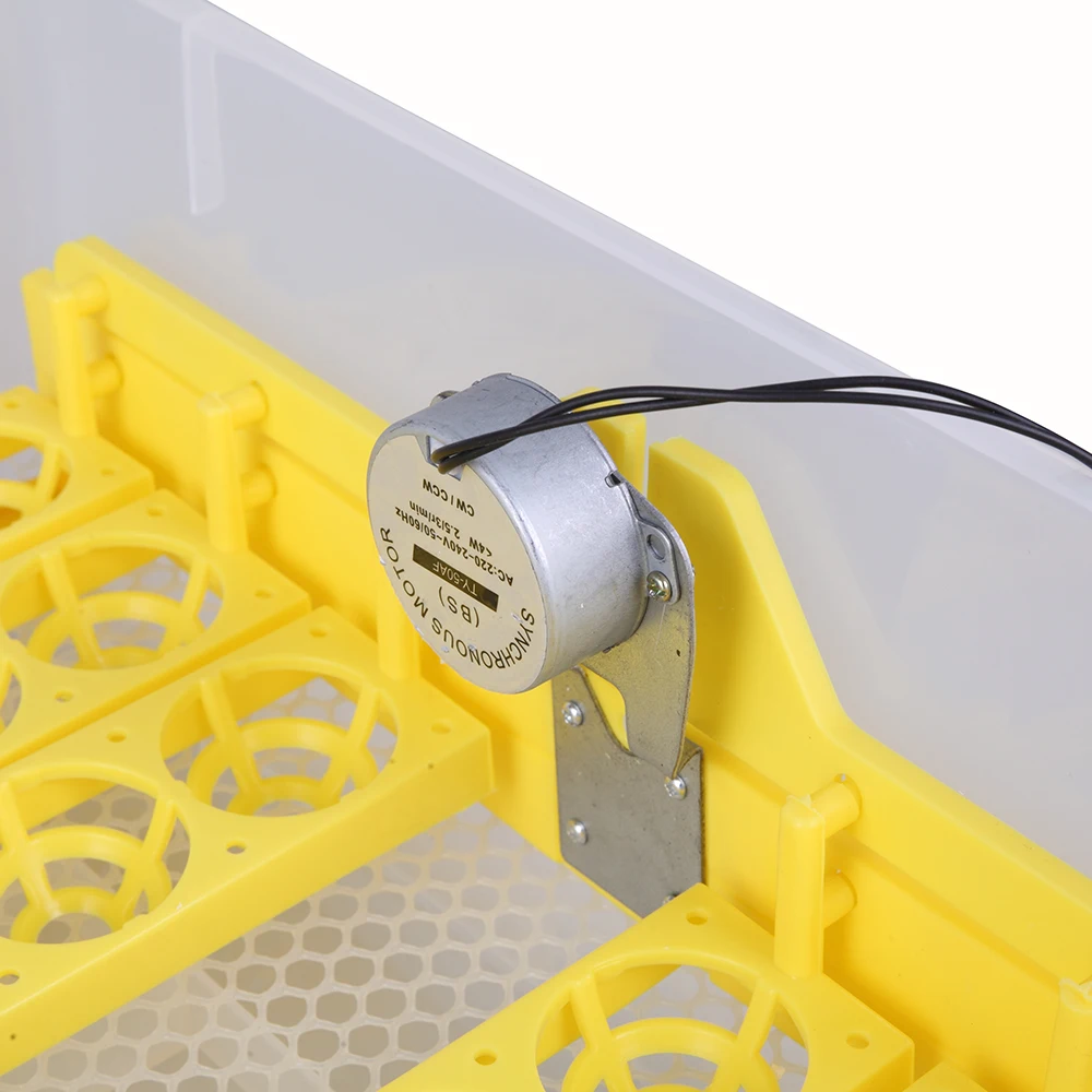 48-Egg Practical Peep Hole Fully Automatic Poultry Incubator Set US Plug Yellow 