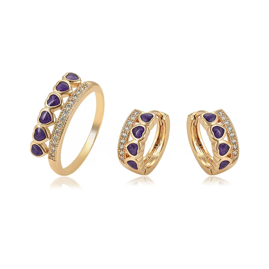 

65338 xuping jewelry Dubai Bridal Rings Earrings Jewelry Fashion Wedding Accessories heart Jewelry Set