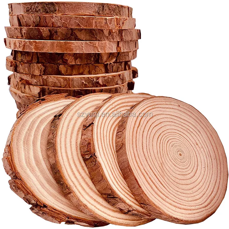 2020 Amazon Hot Sale Unfinished Natural Wood Slices DIY Wood Crafts Christmas Ornaments