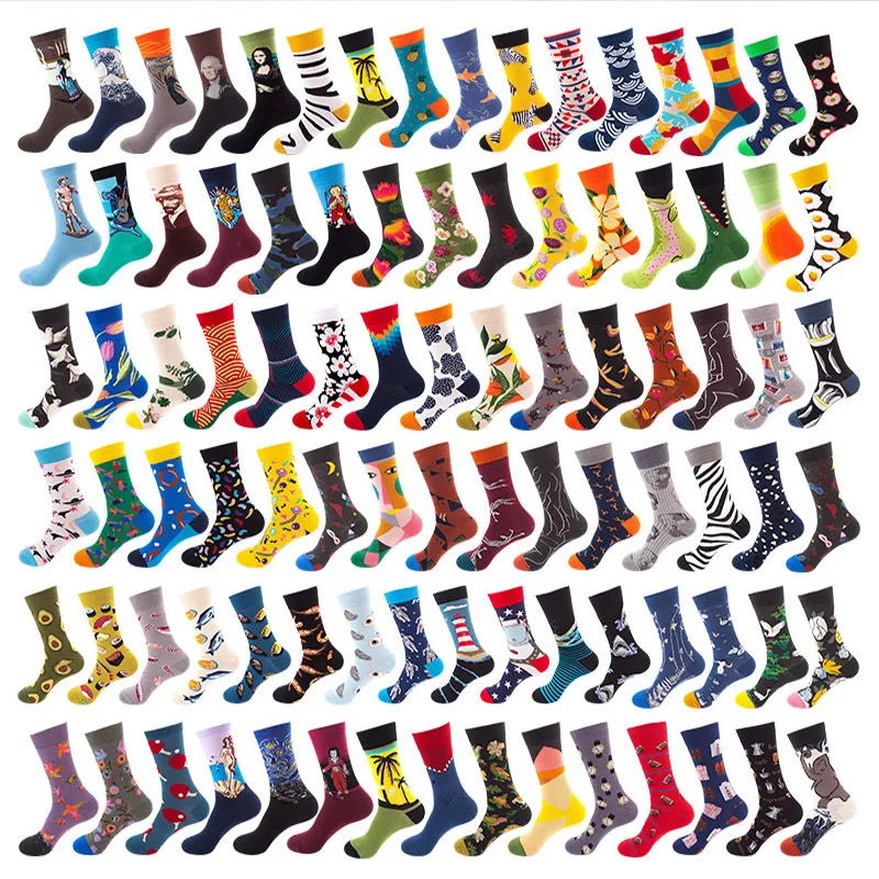 

Various styles high quality cotton socks custom print socks, Color mixed