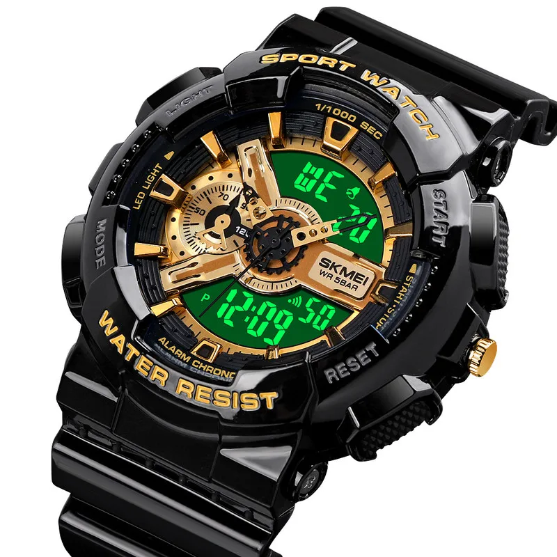 

China Manufacturer Brand Watch skmei 1688 Multifunctional gold Digital Sport Watch for Men, Black, blue, gold, green