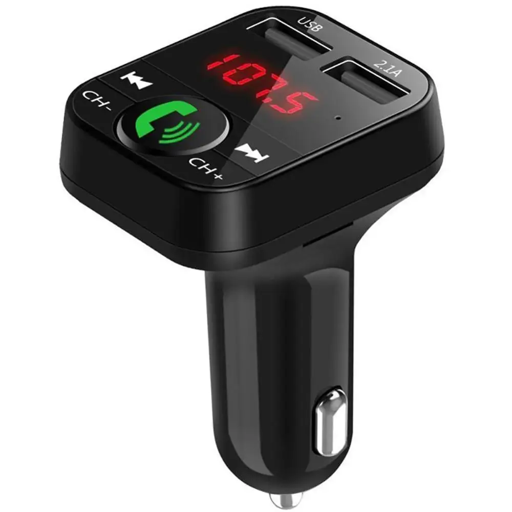

B2 Hands Free Car Kit Wireless Bluetooth FM Transmitter MP3 Player LED Dual USB 2.1A Car Micro SD TF Music Player