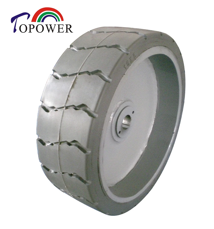 

Non marking mold on rubber solid tire  for Genie scissor lift 105454 2646, White ,gray
