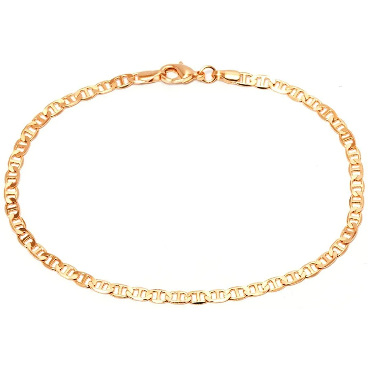 

Gold Anklet for Women Flat Mariner Anklet 18K Gold Plated Flat Marina Link Anklet for Women