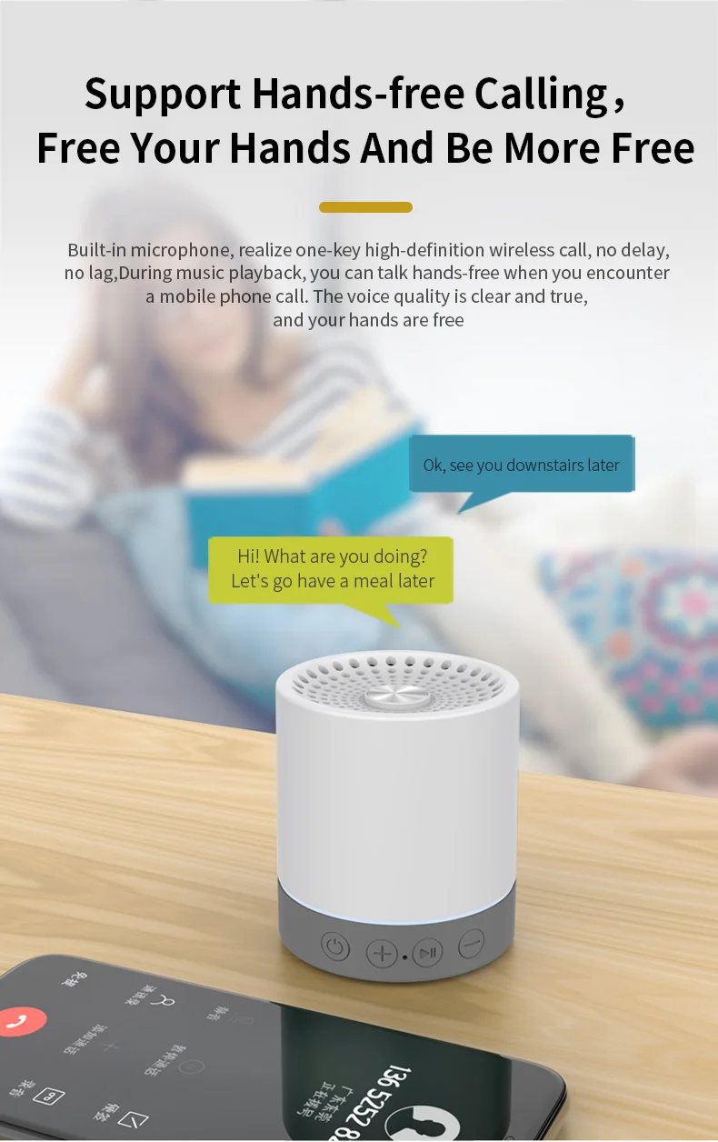 2020 trending product promotion gadgets cylindrical portable mini TWS bluetooth speaker with one pair come in 2 pcs - ANKUX.COM