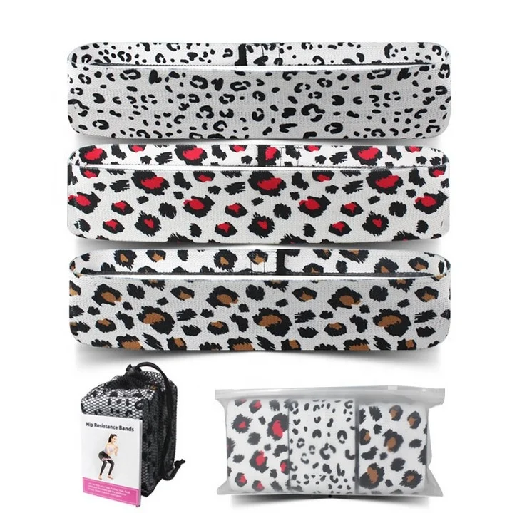 

Hot selling Leopard fitness resistance power bands sets mini bands fitness