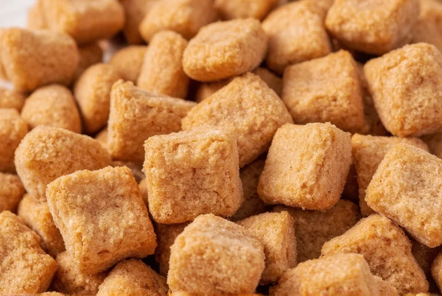 Close-up photograph of Cinnamon Toast Crunch cereal pieces showing the distinctive square shape and cinnamon sugar coating