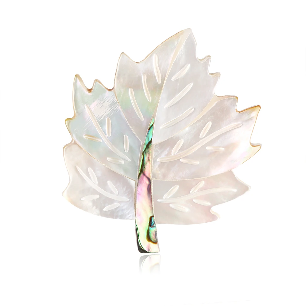 

New Fashion High-end Style Plant Leaf Shell Brooches for Women Enamel Brooch Pins Jewelry Accessories