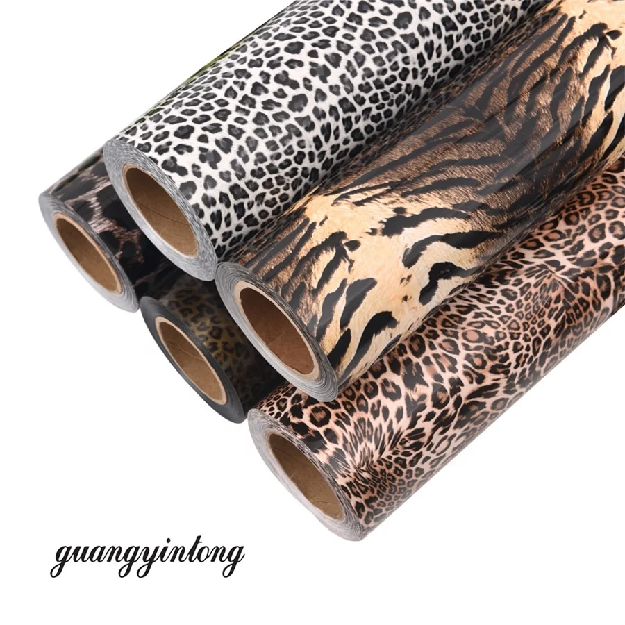 

PU Leopard guagnyintong htv cheap print easy weed and cut heat vinyl best heat transfer paper material htv on vinil bag