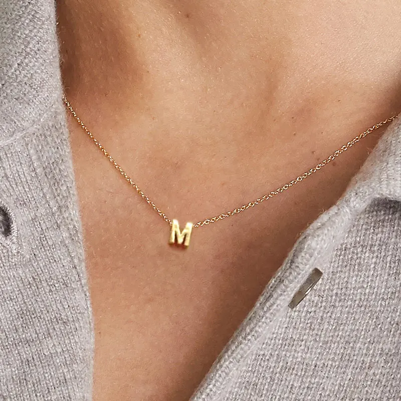 

Fashion Tiny Dainty Initial Name Necklace Gold Silver Color Letter Name Choker Necklace For Women Pendant Jewelry Gift, Picture