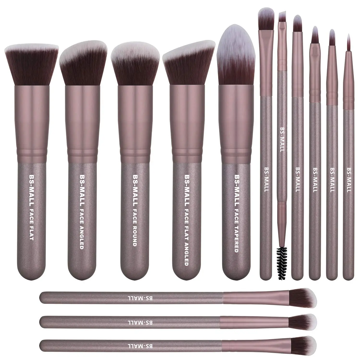 

BS-MALL 14 pcs Wholesale Purple Cosmetic Makeup Brush OEM available Synthetic Makeup Brushes Set, Picture or customized color