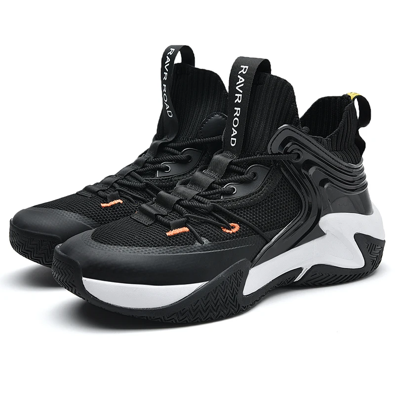 

Hot Style Sneakers Durable Lace Up Sport Running Basketball Shoes Mens Running Shoes Sport Non-Slip Basketball Shoes Men, As picture