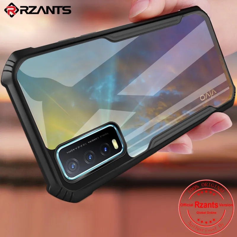 

Rzants For VIVO Y20 Phone Case Hard [Beetle] Hybrid Shockproof Slim Crystal Clear Cover Double Casing