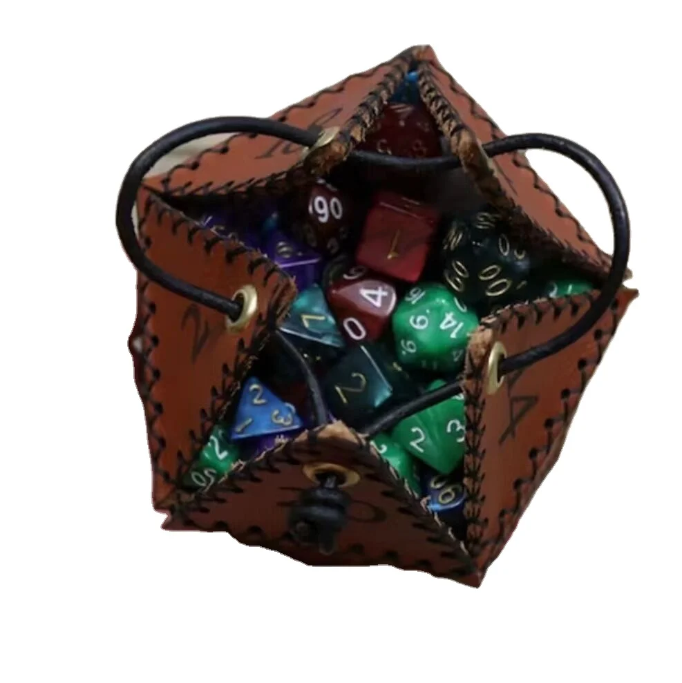 

Quick Shipping Leather D20 Dice Bag Dungeons & Dragons Dice Pouches DnD Dice Set Storage Bag