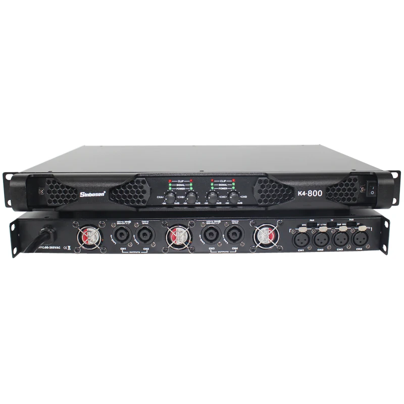 

4 channel 1U digital K4-800 800 watt professional portable class d power amplifier