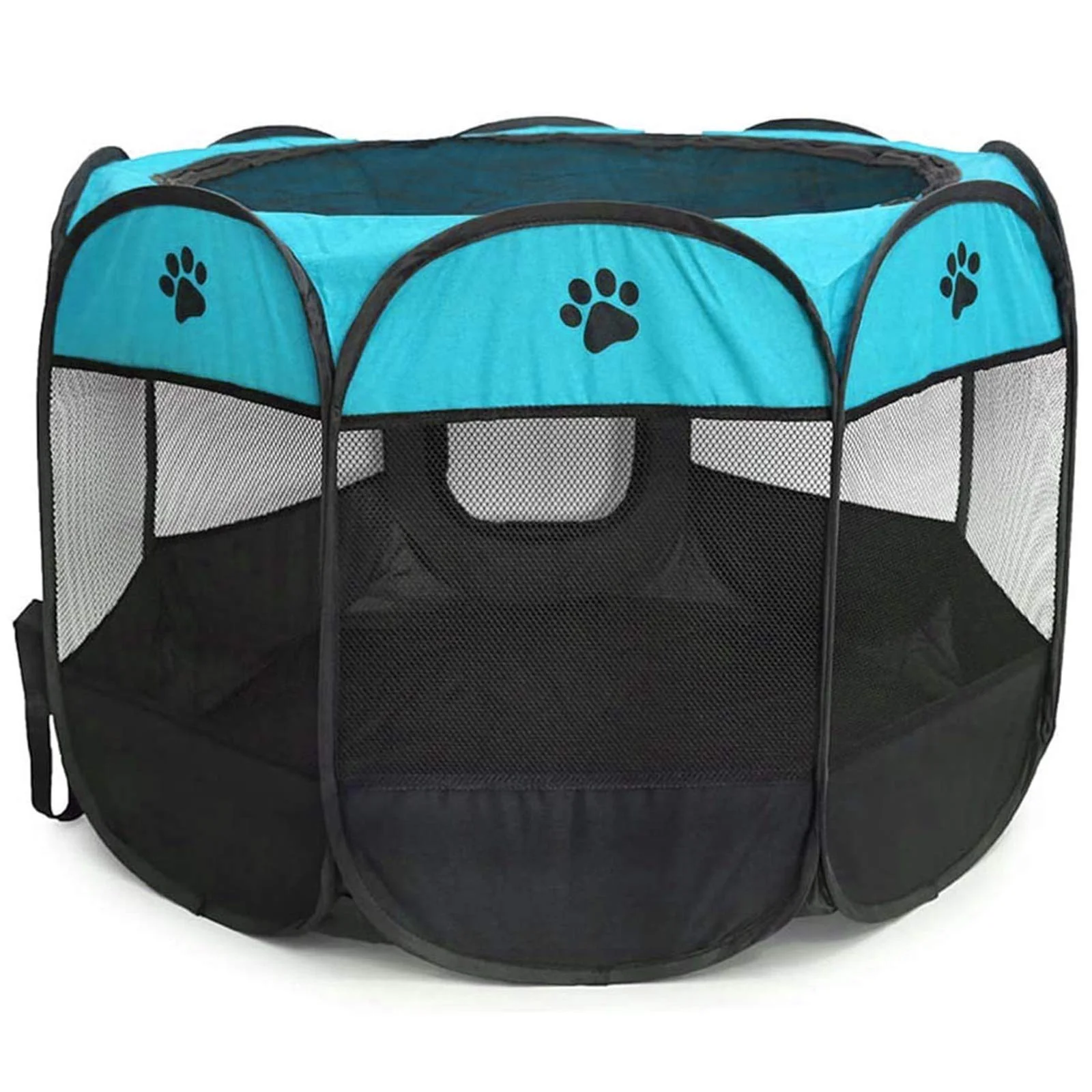 

Indoor Outdoor Mesh Open-Air Exercise Pen Tent House Playground Cat Dog Pet Playpen for Dogs and Cats, White