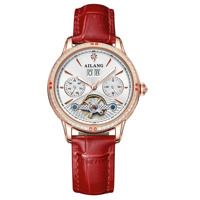 

original design ladies mechanical watch luxury automatic watch leather waterproof sports fashion watch