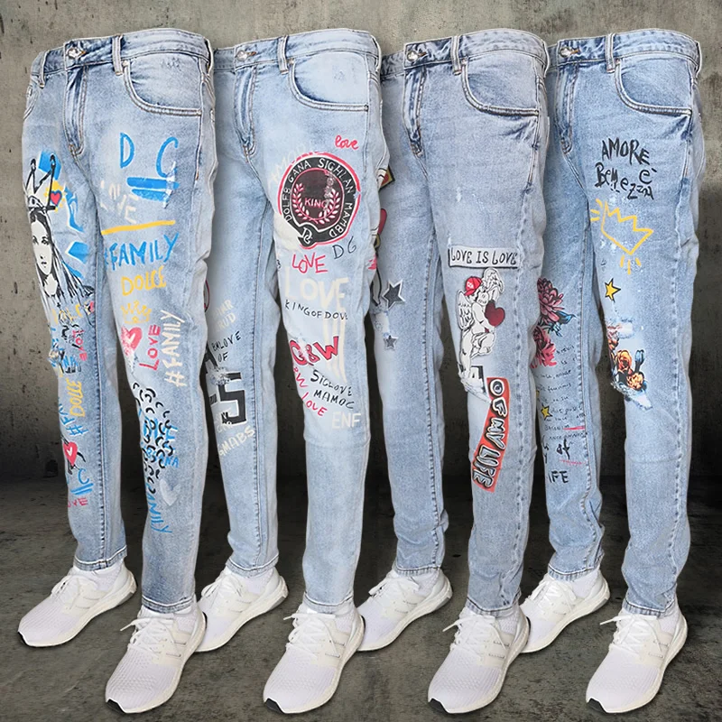 

European and American style high elastic men's jeans foreign trade cross-border quality men's pants wholesale